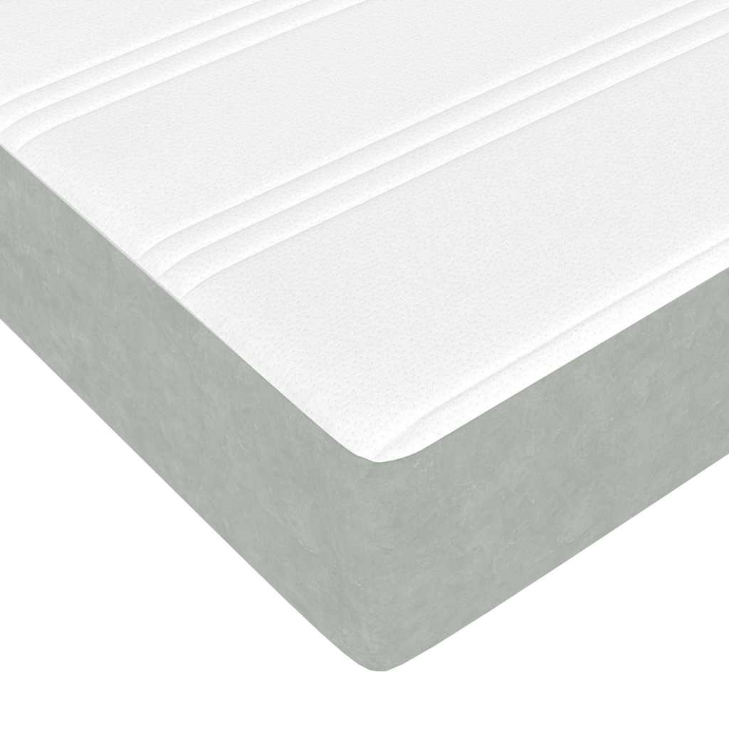 Cadre de lit gris clair, tissu, pour la chambre, 200 × 200 cm - 9