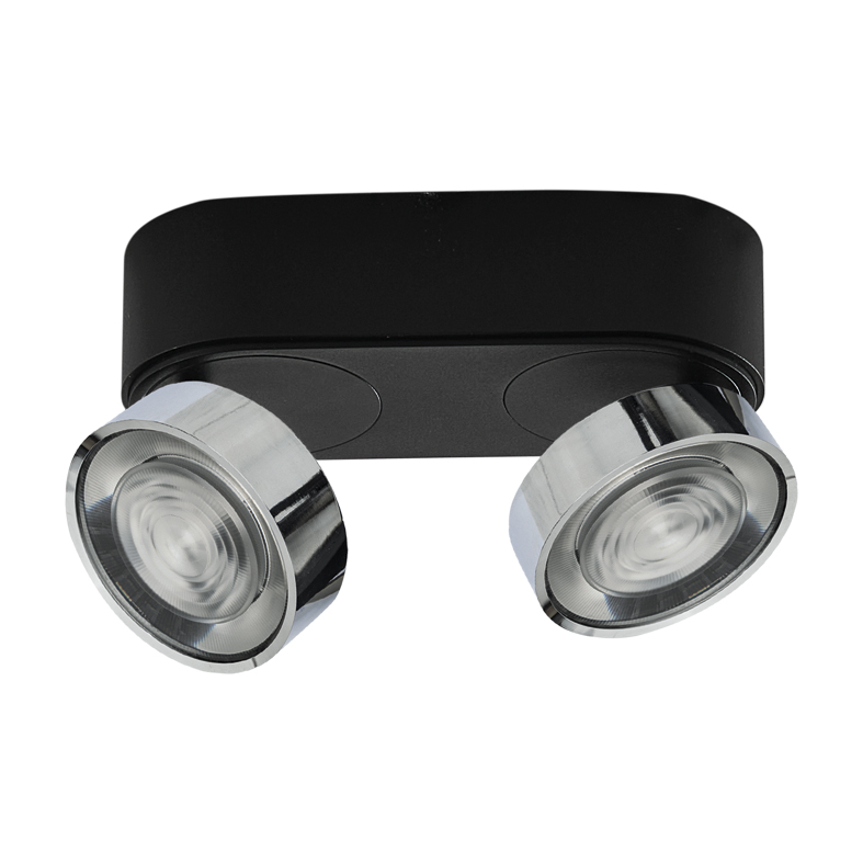 Seria HOLE LED de perete/plafon 13W 3000K CRI90 Negru/Crom - Iluminare interioară de înaltă eficiență - Rossini Illuminazione