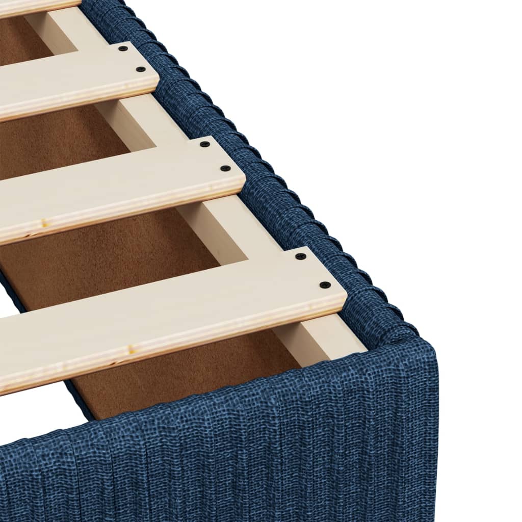 Sommier à lattes de lit avec matelas Bleu 160x200 cm Tissu — COMFORTXL - 11