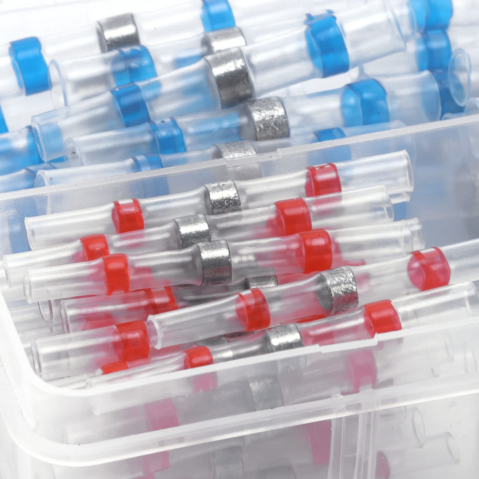 Connettori termorestringenti terminali ad anello per saldatura a crimpare per cavi elettrici impermeabili isolati (100 pezzi in scatola) - 8