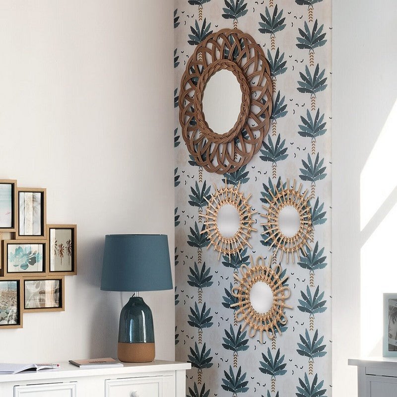 Miroirs Ronds Soleil en Rotin Naturel 27 cm (Lot de 3) - SILUMEN - 2