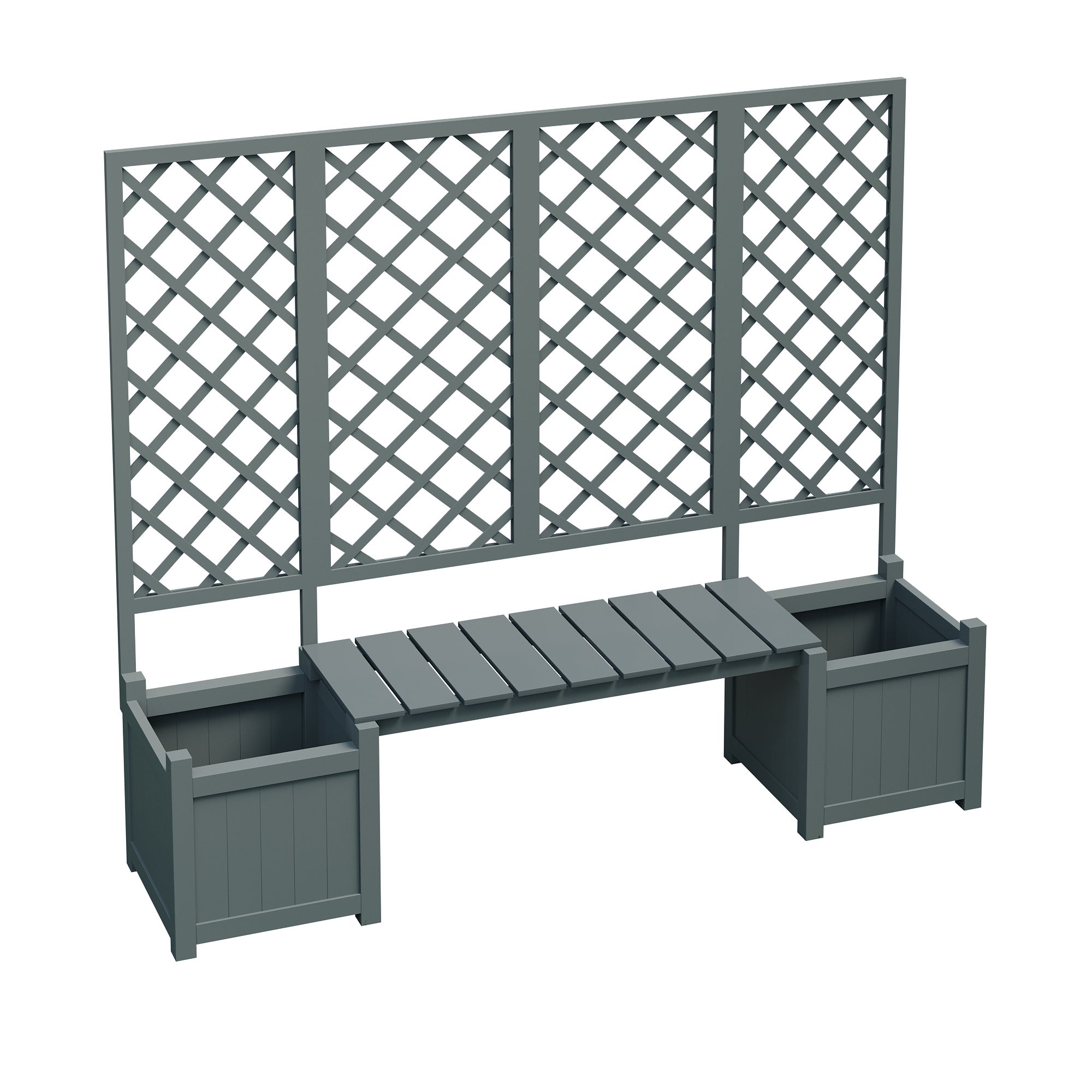 Conjunto de Jardinagem: Canteiros de Cultivo Elevados, Vasos de Madeira, Banco de Terraço com Malha e Floreiras - 5