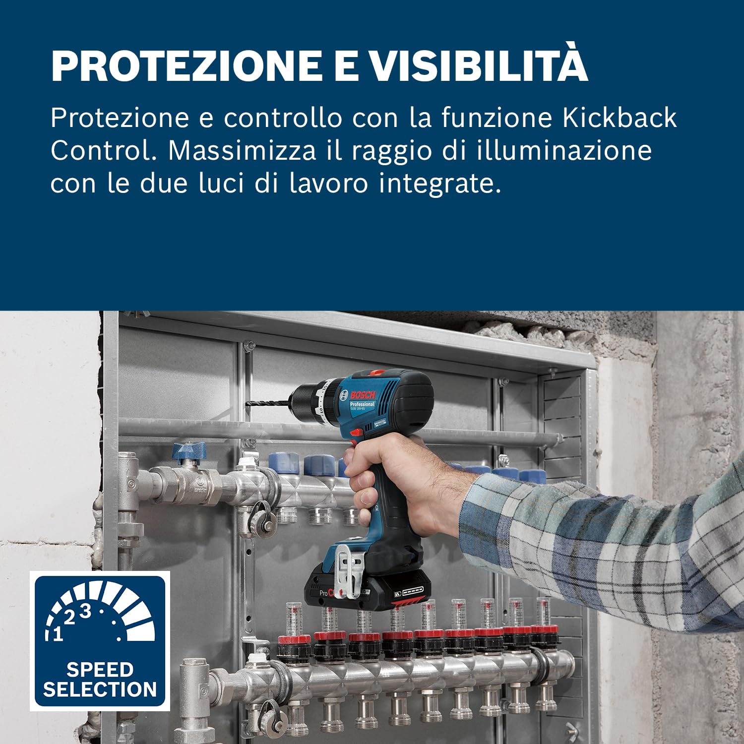 Bosch Akumulatorowa Wiertarko-wkrętarka Udarowa GSB 18V-65 2x Akumulator GBA 18V 5,0Ah L-BOXX136N - 06019N3303 - 9
