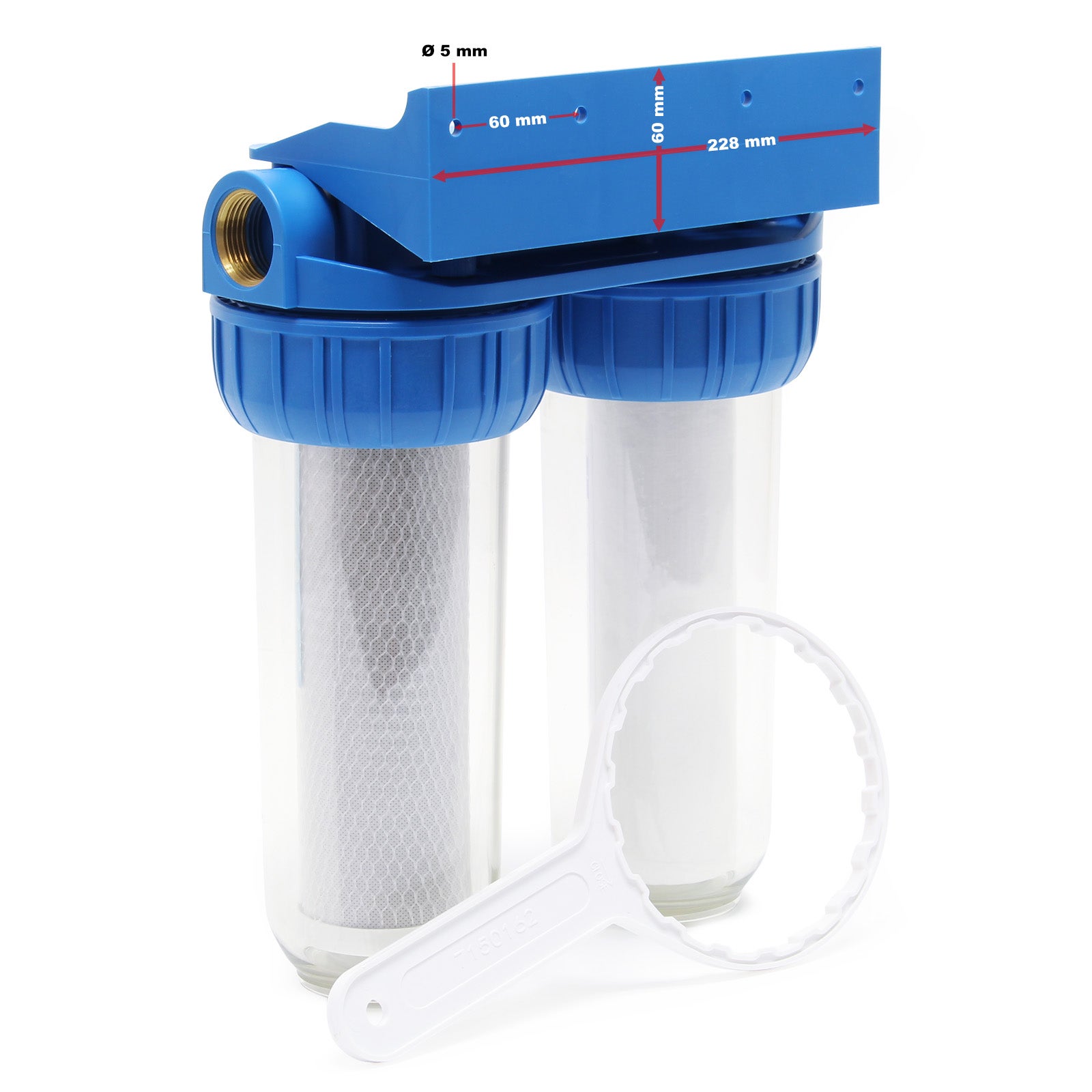 Naturewater NW-BR10B3 Double Filtre à Eau Potable - 2 Étapes Sédiments Et Charbon Actif 360 L/h