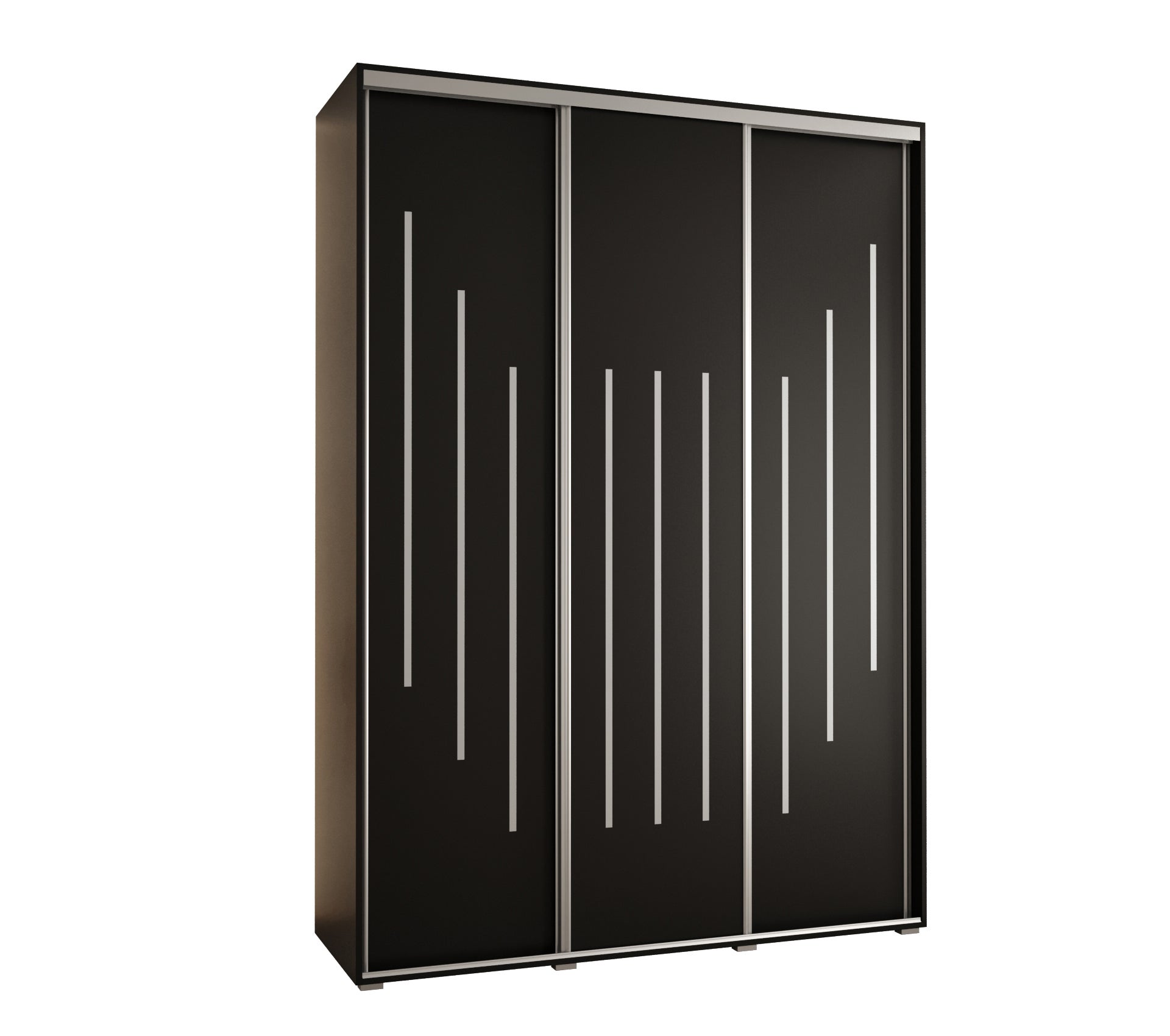 Szafa przesuwna wysoka Davos 8 170 x 60 x 235,2 cm czarny + czarny + u. srebrny - Abiks Meble