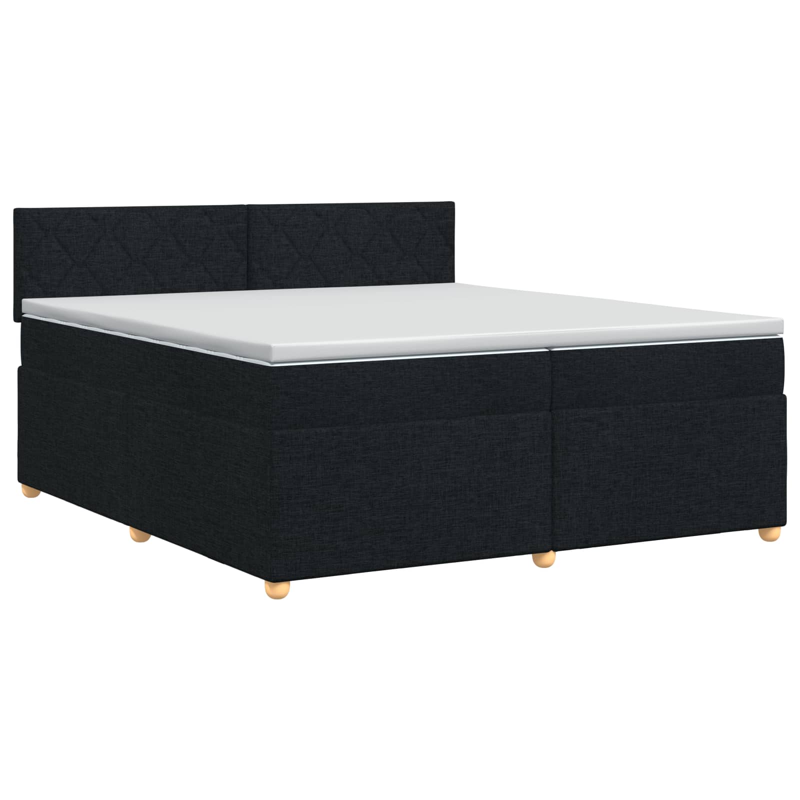 Cama box spring con colchón Negro 200 x 200 cm Tela | Leroy Merlin