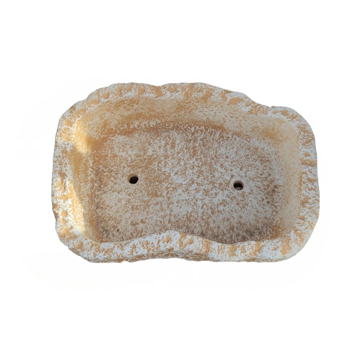 Jardinière RUSTIQUE 58x37x14cm. en Béton Pierre allégé. Ocre - 2