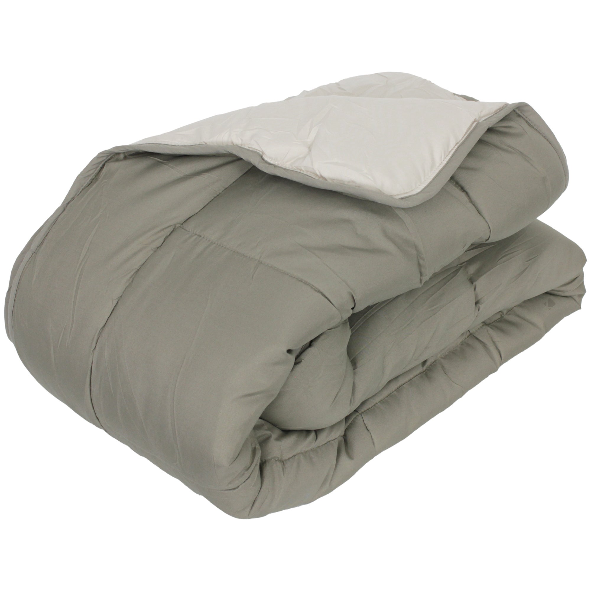 Couette hiver 200x200 cm COCOON BICOLORE Taupe/Lin garnissage fibre polyester 400 g/m2 - 2