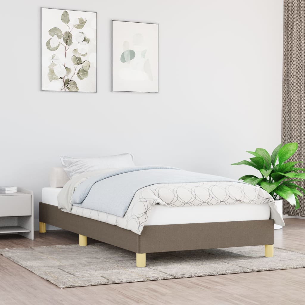 Rama łóżka bez materaca Taupe 80x200 cm Tkanina vidaXL
