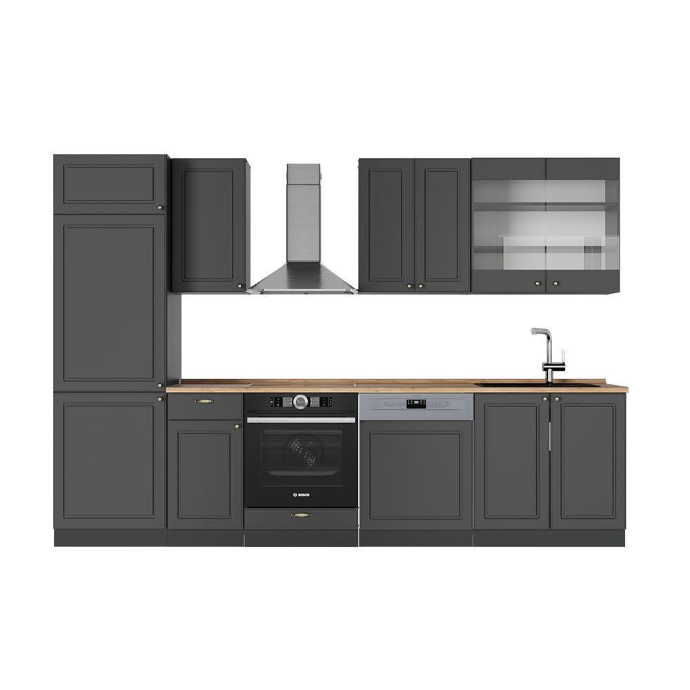 Vicco Cuisine Fame-Line, Chêne vert et or/chêne doré, 240cm , PT Anthracite | Leroy Merlin