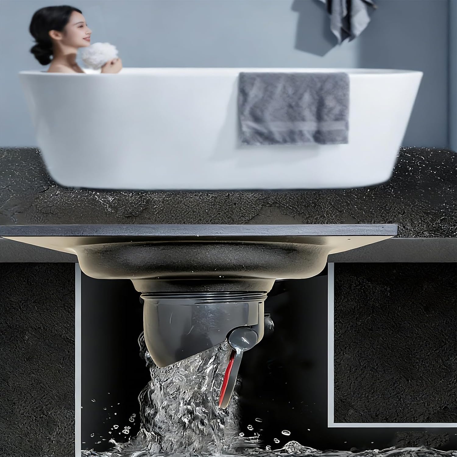 Bonde de Sol Carrée Acier Inoxydable Gris Sablé 100x100mm | Leroy Merlin