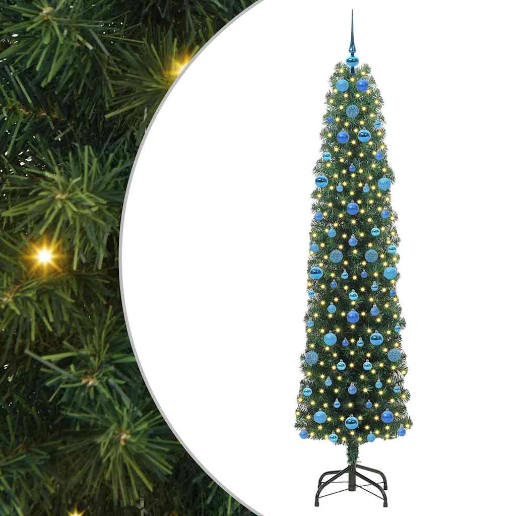 Sztuczna choinka z podstawą Zielony 210 cm PVC, stal i plastik