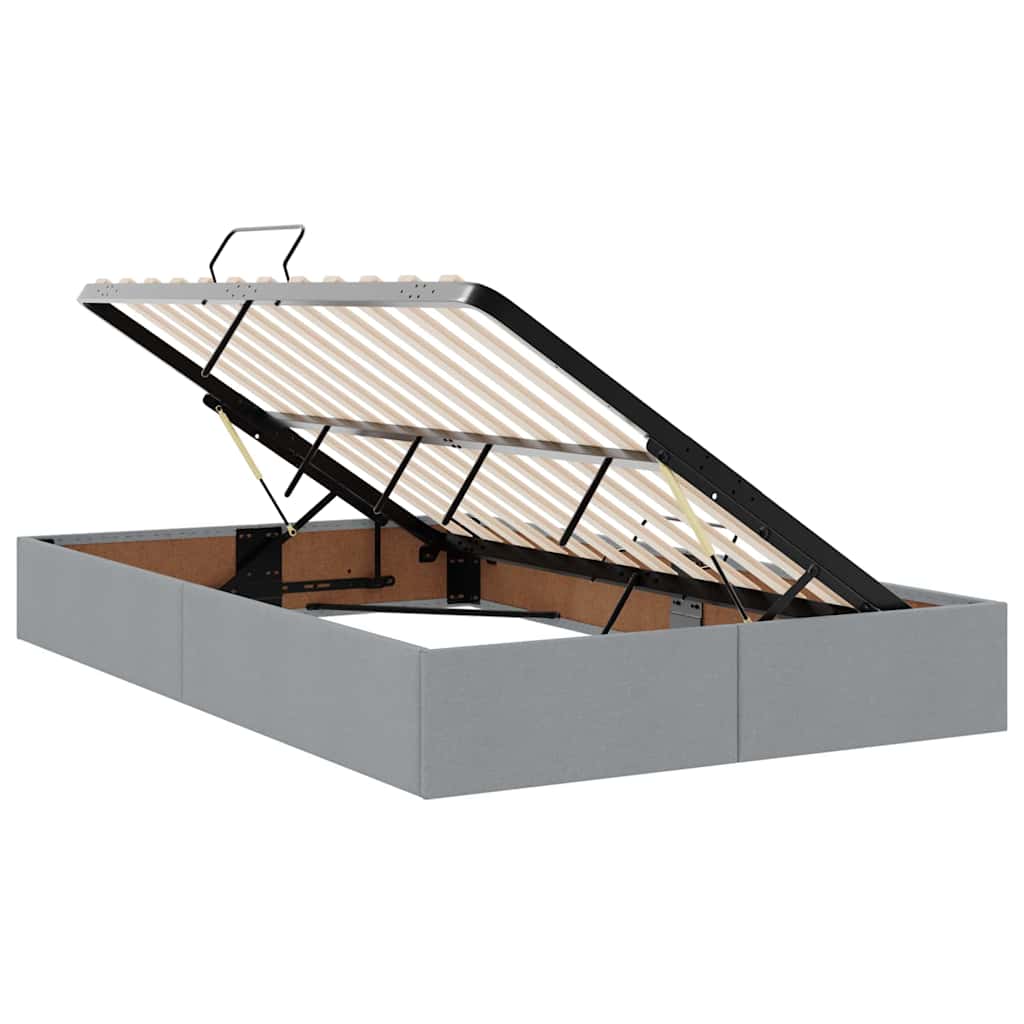 Lit avec rangement et matelas gris clair 120 x 200 cm en velours - 6