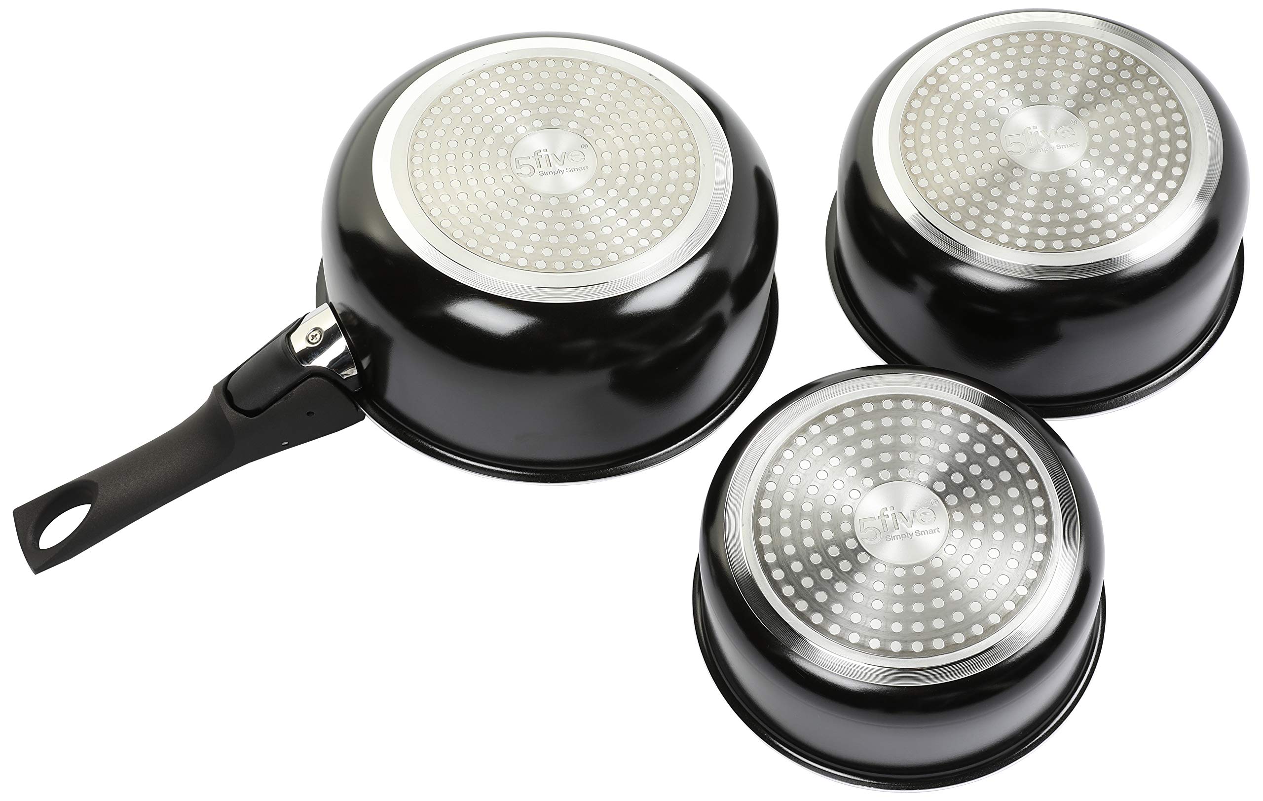 3 casseroles aluminium poignée amovible 16/18/20cm - 5five - 7