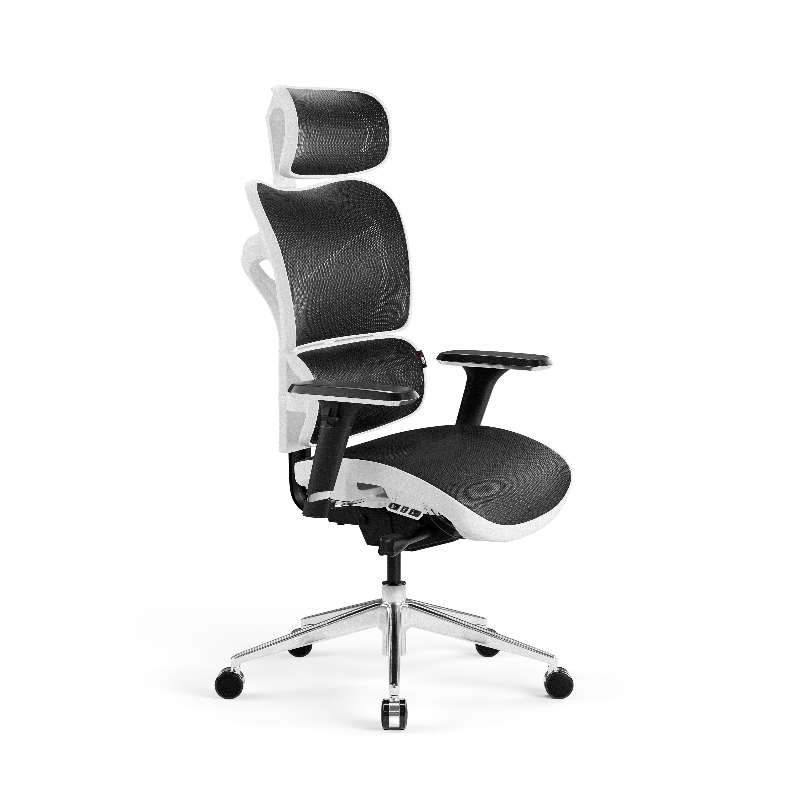 Diablo Ergonomiczny Fotel Biurowy V-Commander: Biało-Czarny