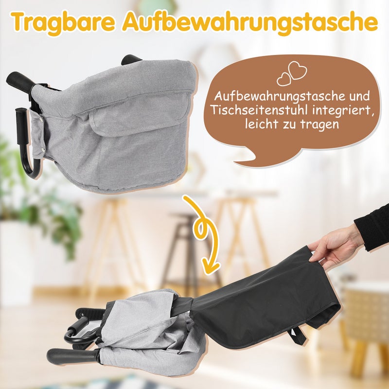 Siège de table bébé 6-36 mois Rehausseur de siège Chaise bébé Siège bébé pliable Booster pour tables de 2-8cm d'épaisseur - 2