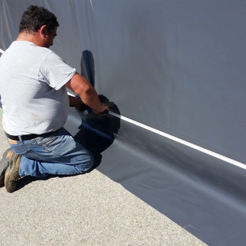 Abri tunnel en largeur 6 m pas à 1.50 m - Long 18 m, type Camion 640 gr/m² vert, Façade 2 portes dbles, Fix. Sol béton - 5