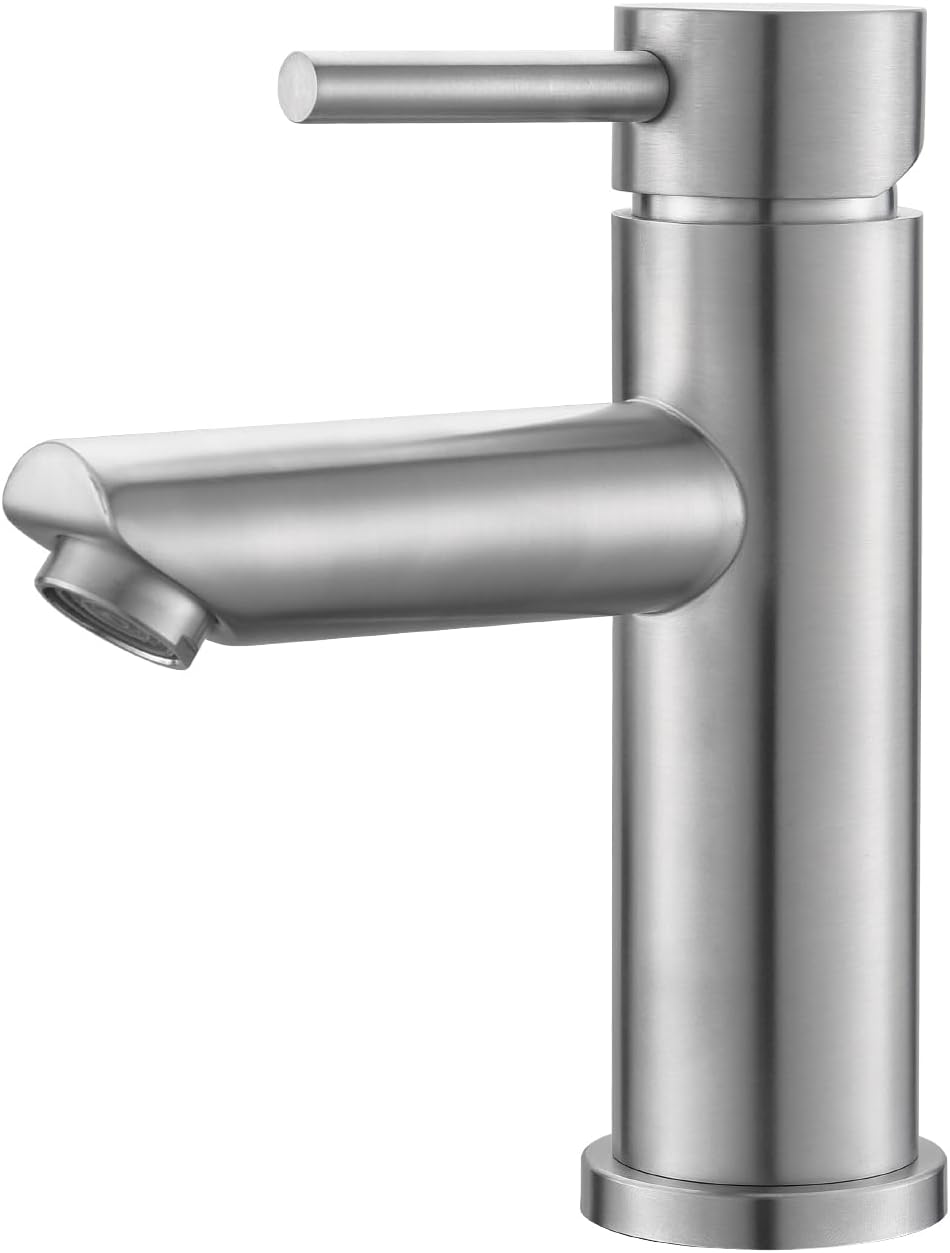 Jednouchwytowa bateria umywalkowa ze szczotkowanej stali nierdzewnej - nowoczesna, odporna na odciski palców i oszczędzająca wodę bateria łazienkowa