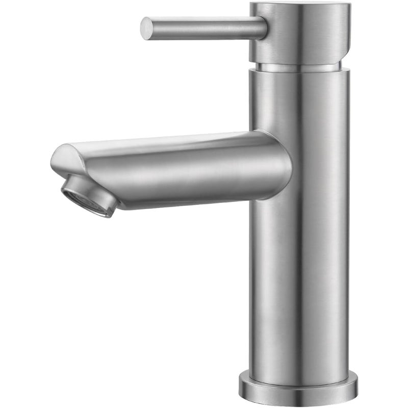 Jednouchwytowa bateria umywalkowa ze szczotkowanej stali nierdzewnej - nowoczesna, odporna na odciski palców i oszczędzająca wodę bateria łazienkowa
