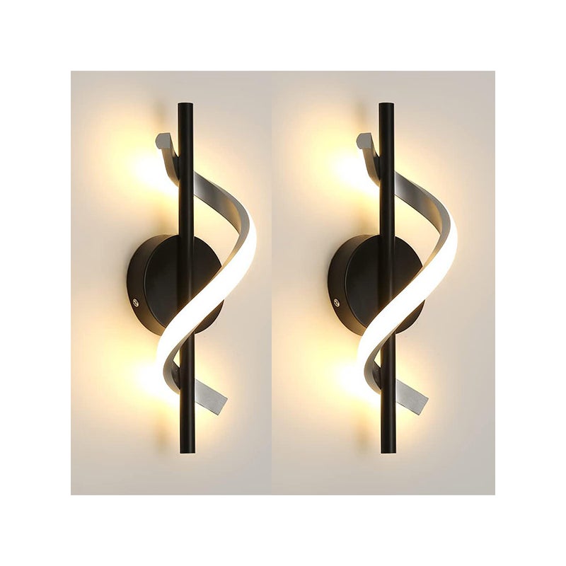 Kinkiet LED 12W – Nowoczesne białe oświetlenie z aluminium – 2700K, minimalistyczny design do salonu, na schody, do biura – czarny