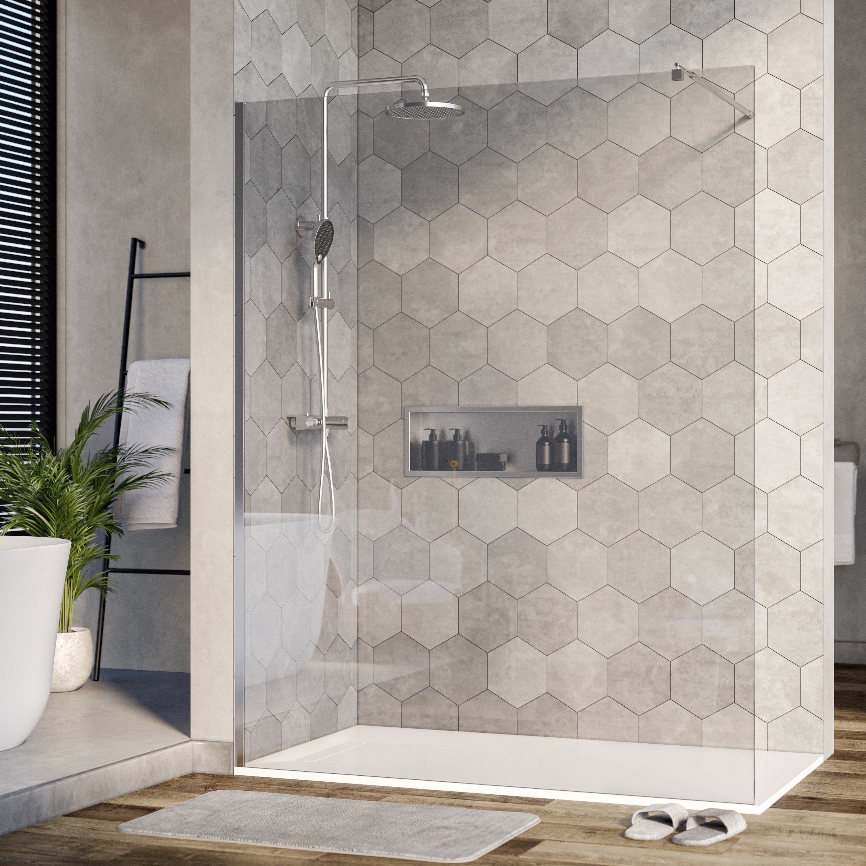 Bernstein Ścianka prysznicowa 150 cm Walk-In EX101 szkło przezroczyste 10 mm