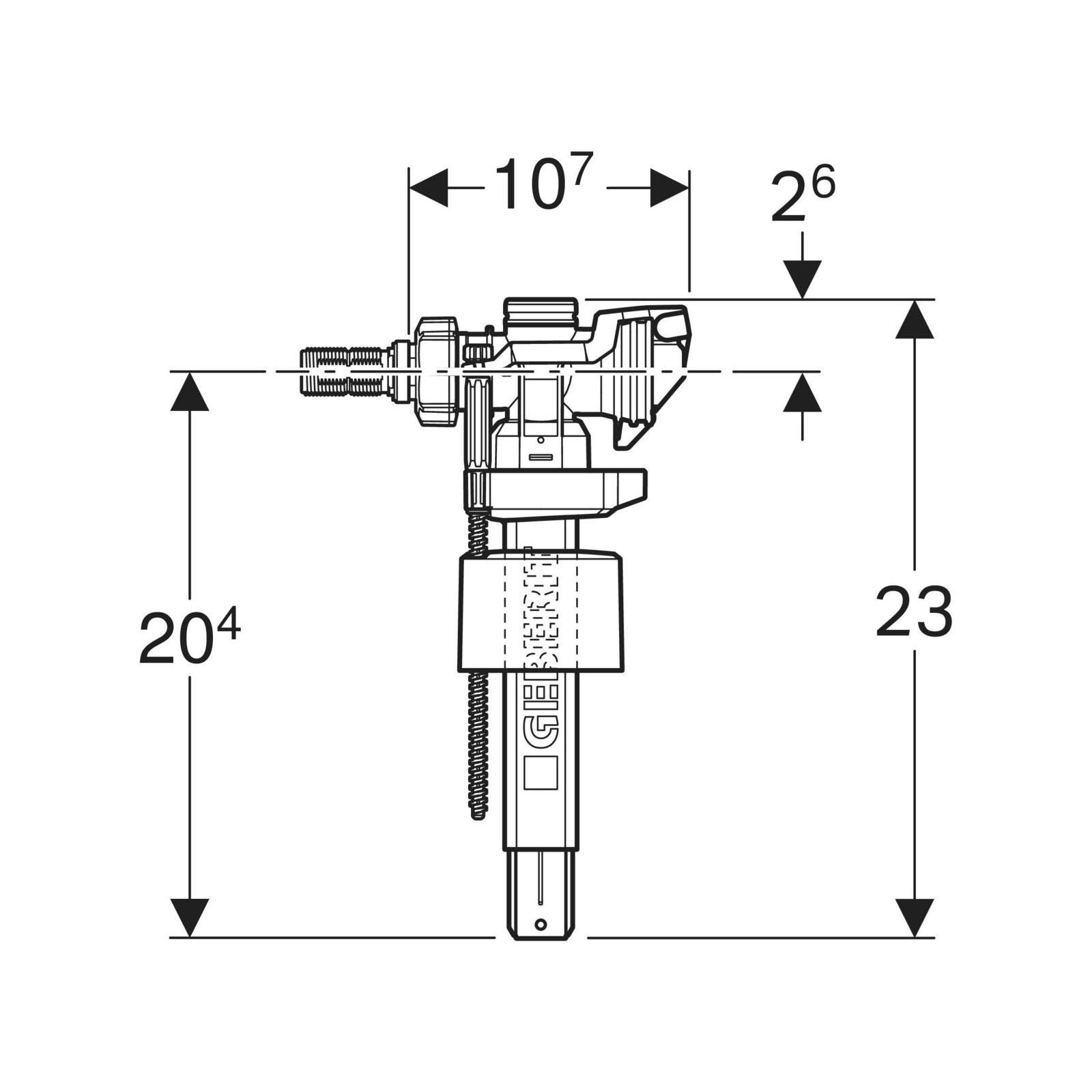 GEBERIT Robinet flotteur Type 383 alimentation latérale mâle 3/8'' - 4