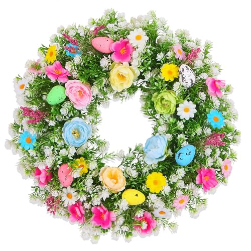 AUTRUCKER Ghirlanda di Pasqua da 40 cm, decorazione pasquale, adatta per interni ed esterni.