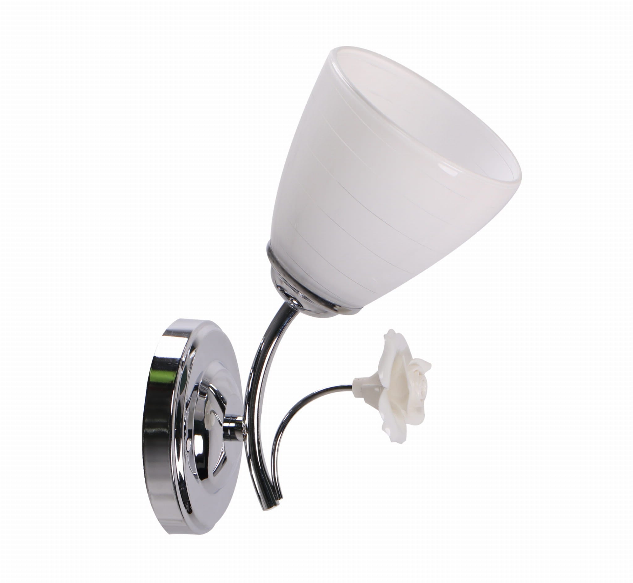 Kinkiet ścienny Ariam chromowany biały 1xE27x40W wym: 25 x 17 x 11 cm szkło IP20 Candellux