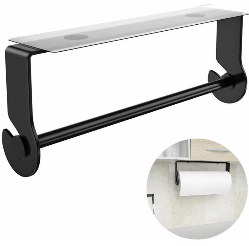 Porte-Sopalin Murale Firschoie - Support Auto-adhésif Aluminium, No Percage (Noir)
