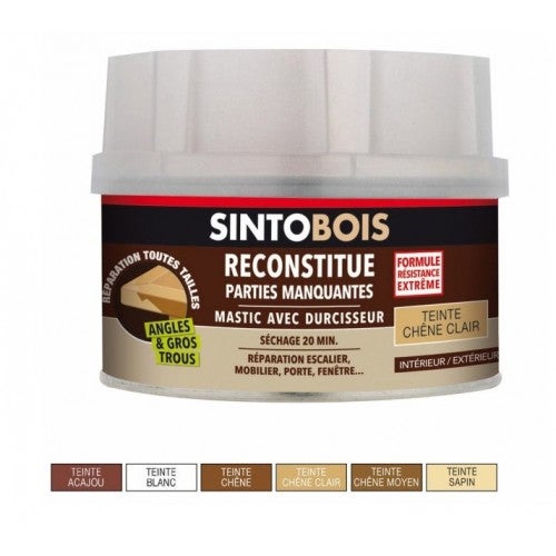 Mastic à bois avec durcisseur teinte chêne moyen 170ml SINTOBOIS