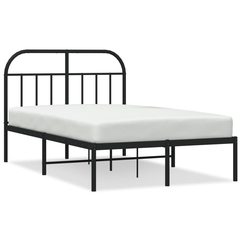 Łóżko Metalowe Czarne Rama Łóżka Ze Stelażem Do Sypialni Pokoju 120x190 cm