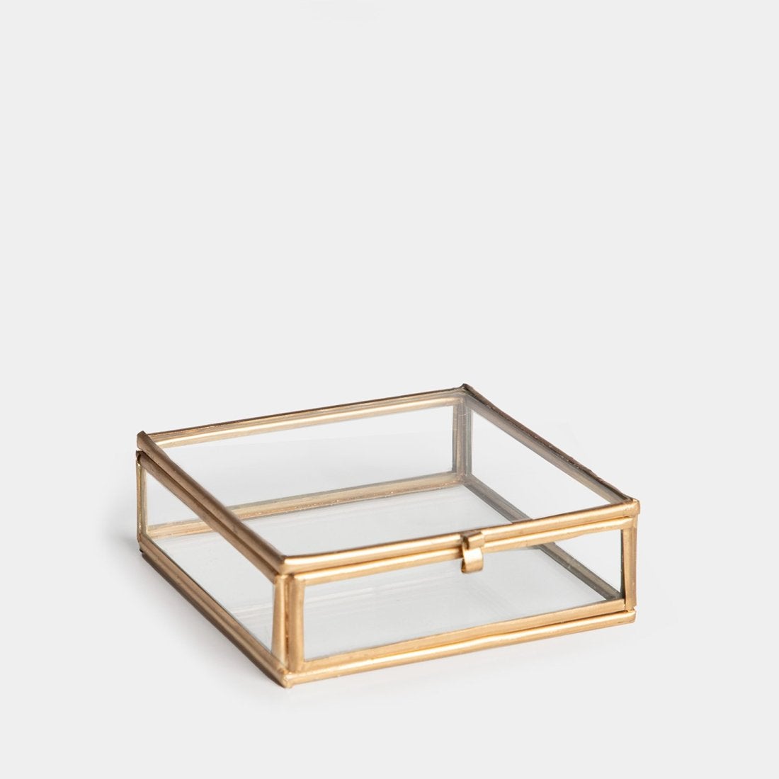 Boîte à Bijoux Géométrique Dorée En Verre - Porte-Bagues Pyramide Pour Mariage Et Décoration