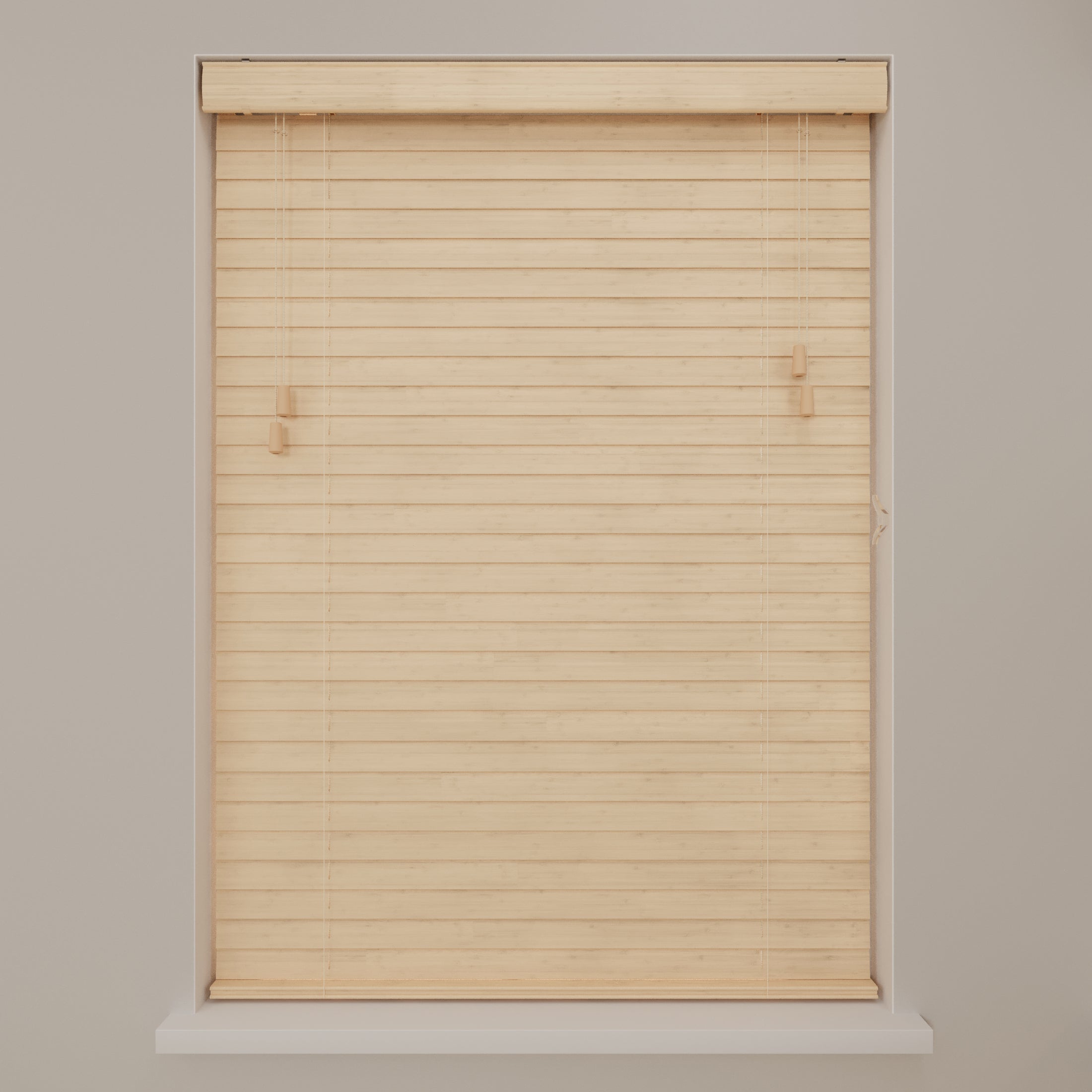 DTCH® Store Vénitien en Bois Essence 150 x 175 cm (LxH) - 50 mm - Naturel - Tailles de 50 à 250 cm de large - 2