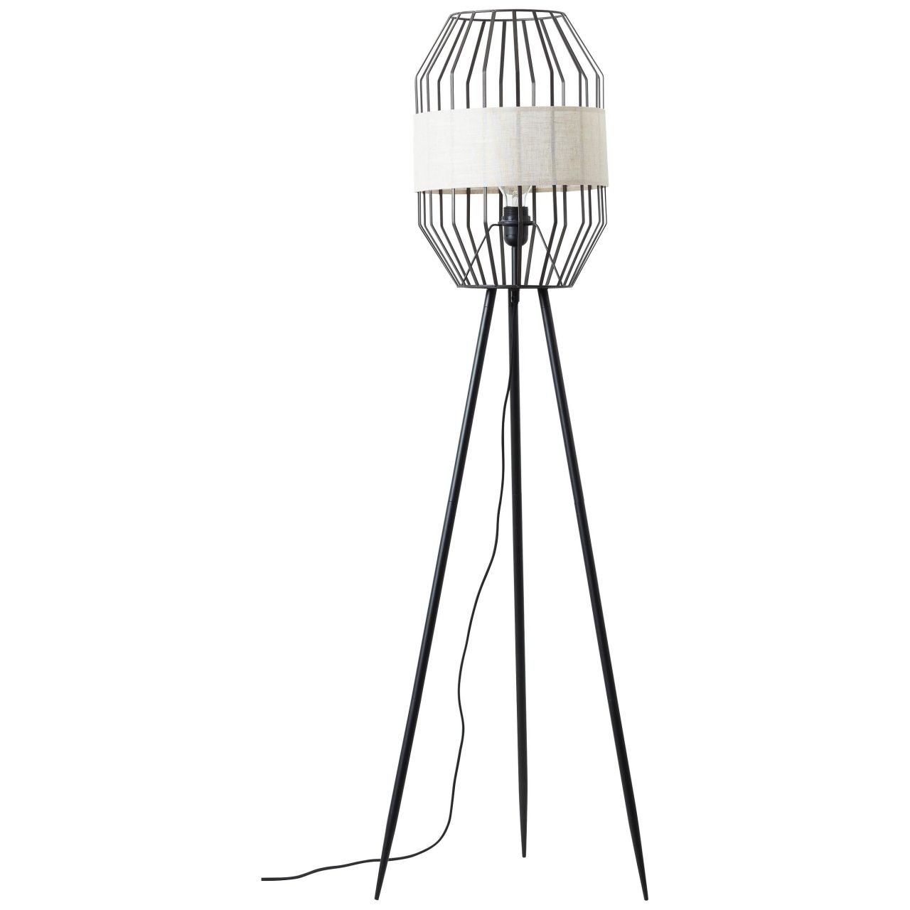 Brilliant Lampa ścienna LED Marty 2 żarówki wysoki/niski piaskowy czarny metal/drewno czarny 2x GU10, 10 W, żarówki LED w zestawie i wymienne - 2