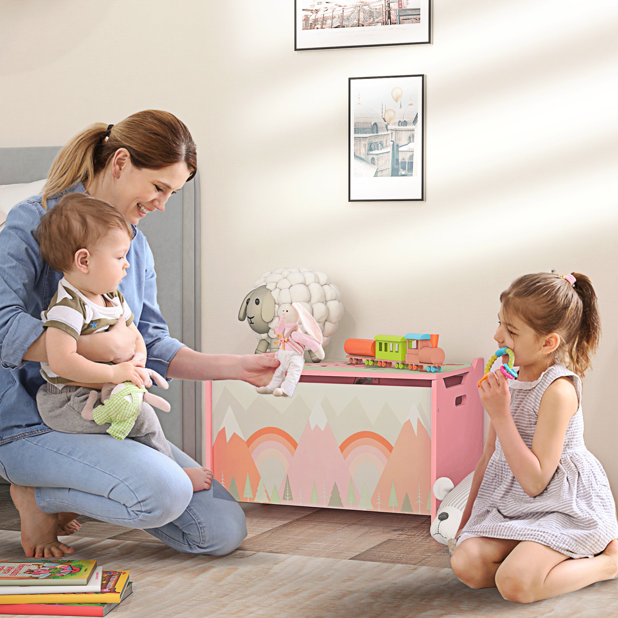 Zonekiz Cajas De Almacenamiento Mdf 60X37x39 Cm Rosa , Leroy Merlin