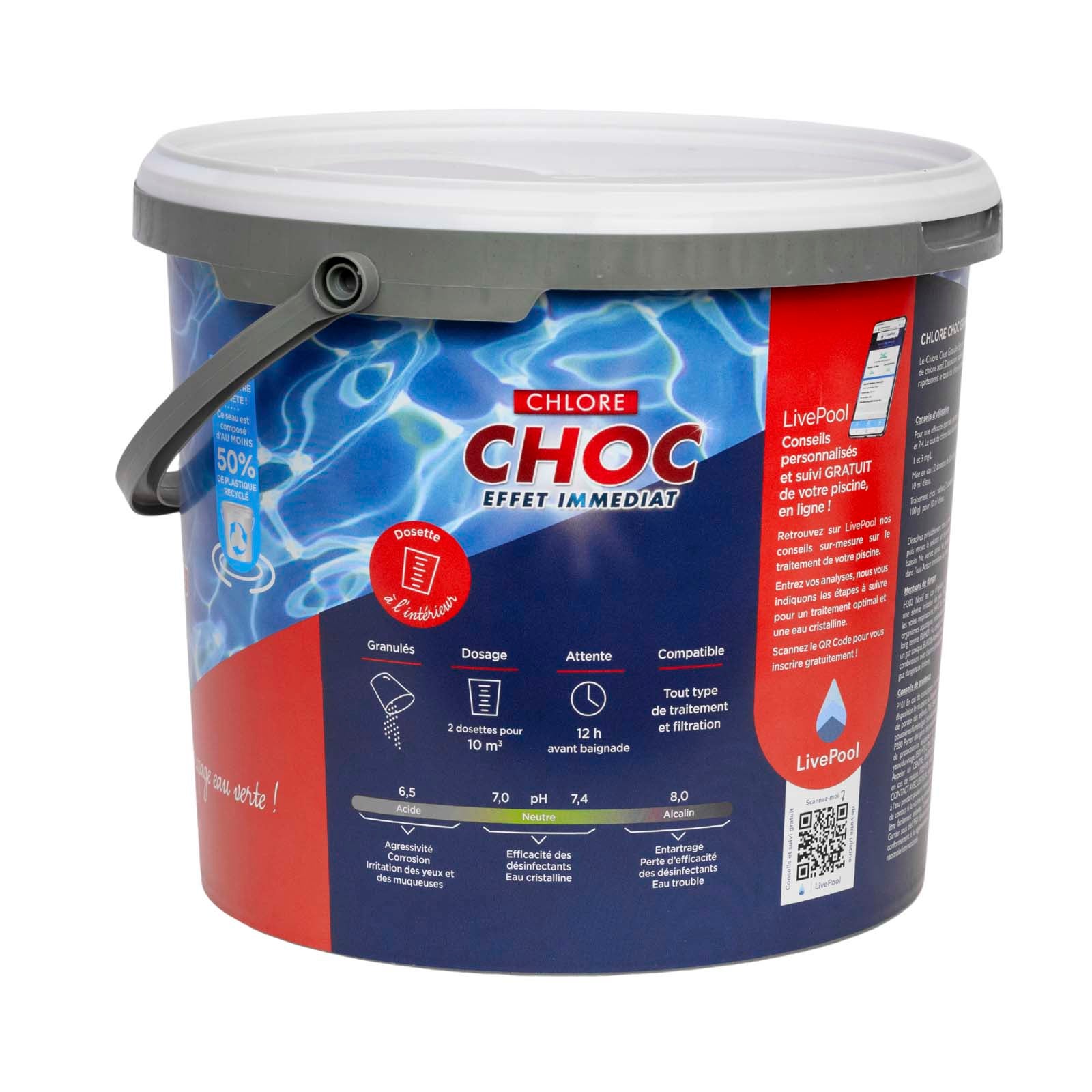 Chlore Choc Piscine - Granulés - Seau 5 kg - Chlore Rapide Effet Immediat - Edg - 2