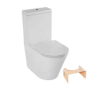 PORFOYO Tabouret Toilette, Tabouret De Toilette Ergonomique Type, En Bambou Pour Adultes, Marche Pied Toilette Antidérapant En Bois, Tabouret Salle De Bain Compact Et Naturel, Sain Et Portable