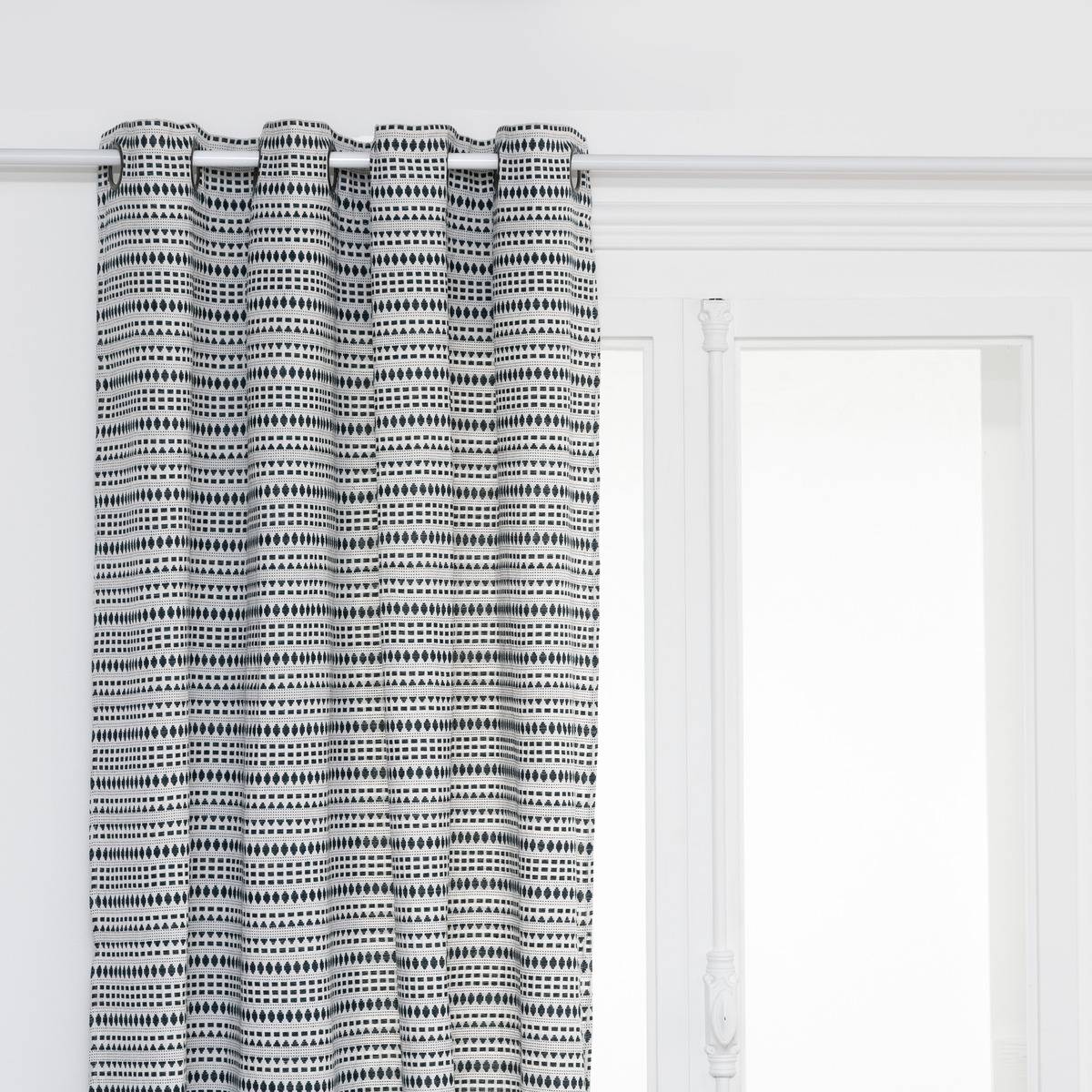 Rideau Jacquard Micah Atmosphera - 130 X 260 Cm - Rose Terracotta, En Coton/polyester Avec Oeillets Métal - 2