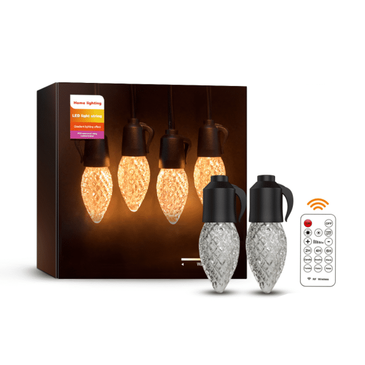 Kolorowa girlanda LED Guinguette RGB Girlanda Świąteczna Zewnętrzna i Wewnętrzna z pilotem wodoodporna ściemnialnych żarówek ciepła biel