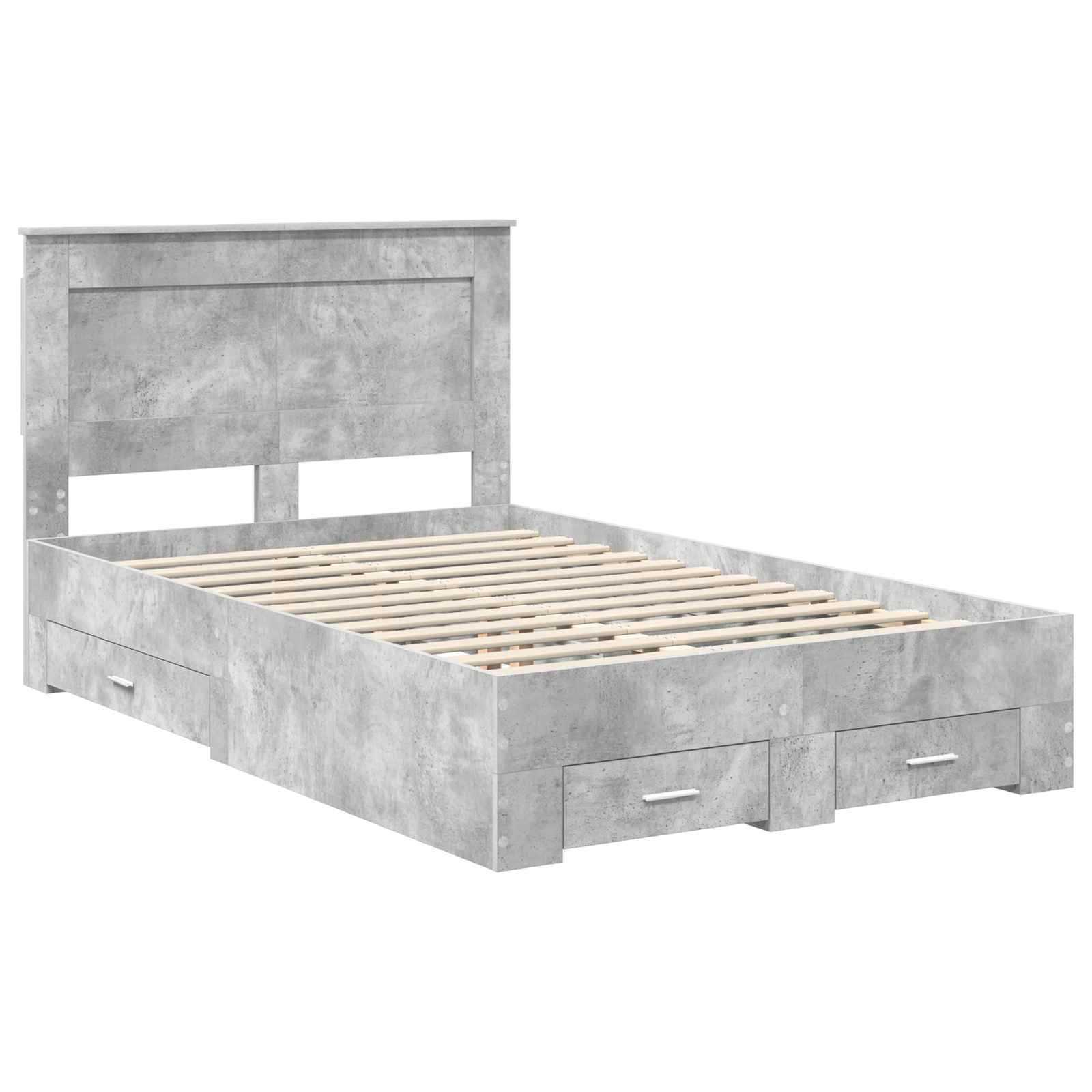 Cadre de lit gris béton 120 x 190 cm en panneau de bois - 4
