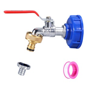 Rubinetto Di Scarico IBC 3/4 Con Adattatore S60x6 E Collo Di Cigno - Accessorio Per Serbatoi Acqua 1000L E Cisterne Da Giardino - 3