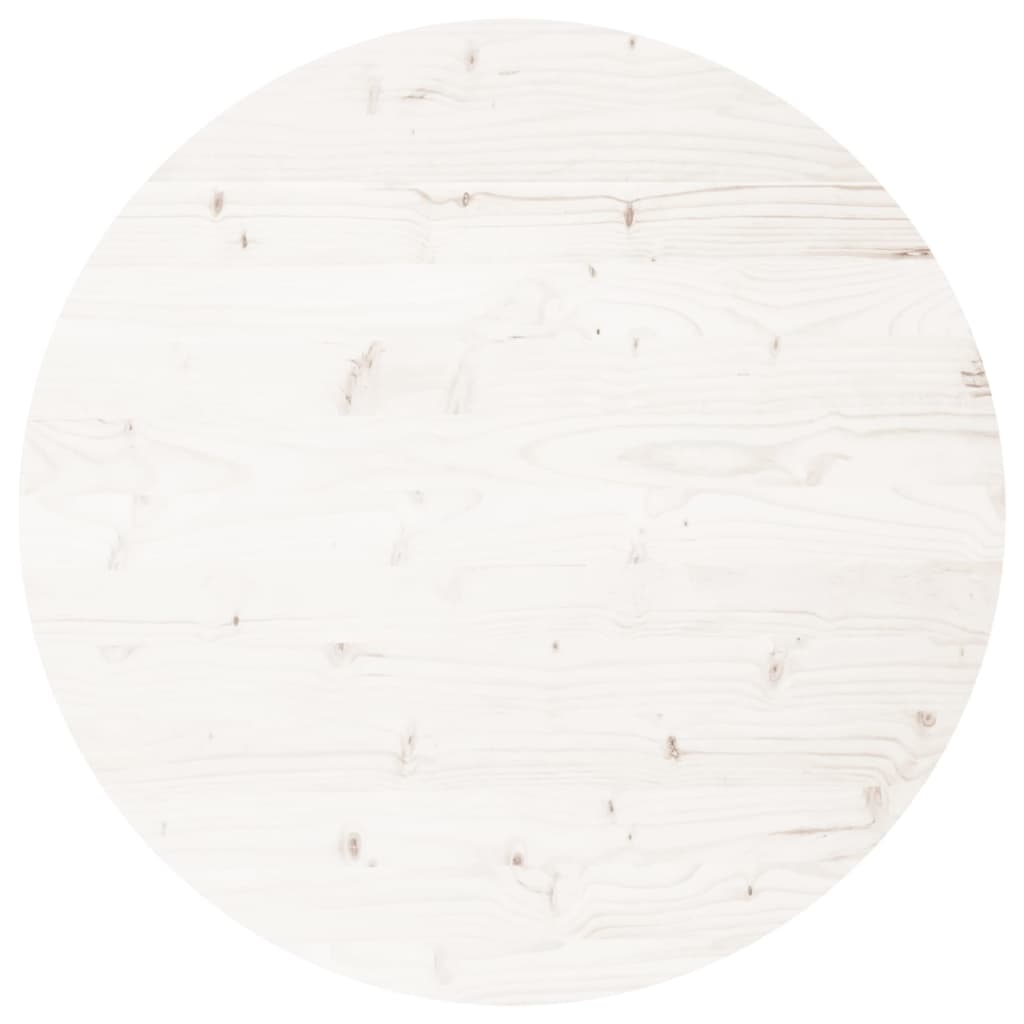 Plateau De Table Dessus de table Plan de travail rond blanc Ø70x3 cm bois de pin