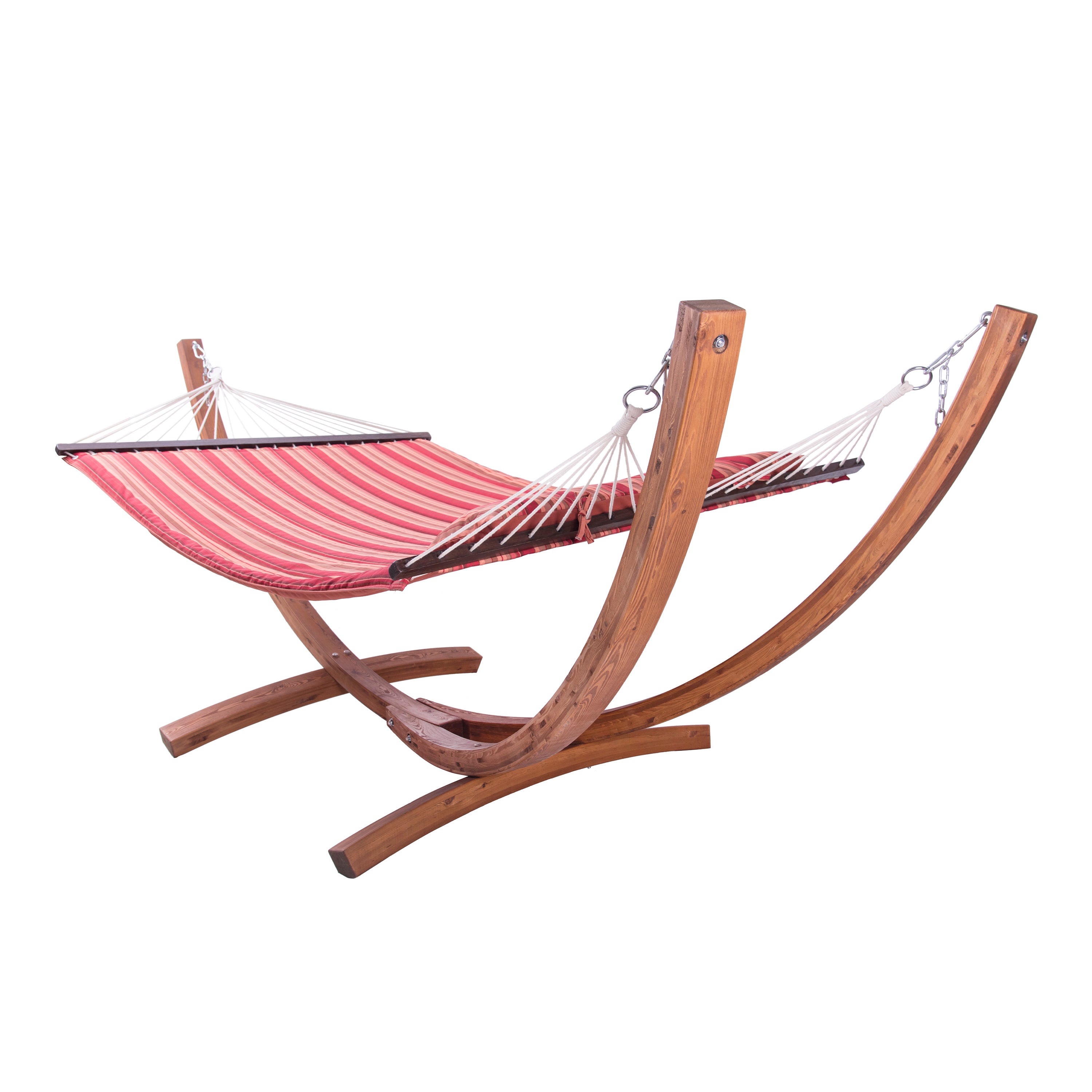 AXI Hawaï Hamac Double XXL | Hamac 2 personnes en Rouge avec Support en Bois | Pour l’extérieur pour Jardin, Terrasse, Balcon - 3