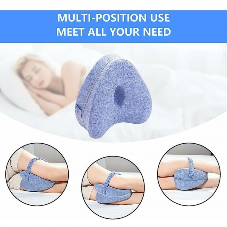 Oreiller de genou pour dormir sur le côté, coussin de levage de jambe, oreiller de jambe confortable, genouillères pour dormir, oreiller de jambe orth - 3