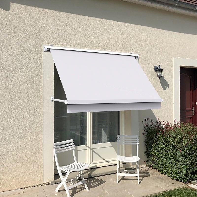 Store à projection avec coffre 100 x 70 cm de fenêtre - Écru - 2