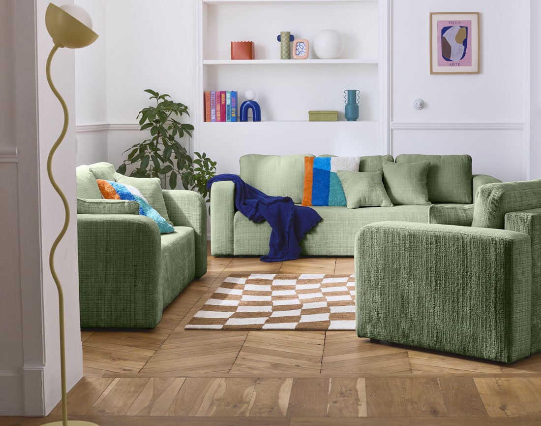 Canapé droit 2 places en vert sauge - MIRO - Best Mobilier - 2