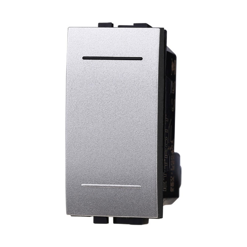 Pulsante NO Normalmente Aperto 1P 16A 220V – Compatibile Con Bticino Living International, Nero, 1 Modulo