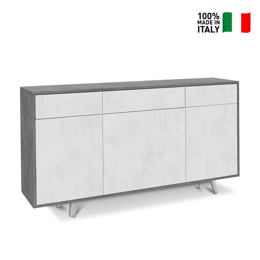 KIT ARMOIRES 3 PORTES 3 TIROIRS couleur ciment - 2