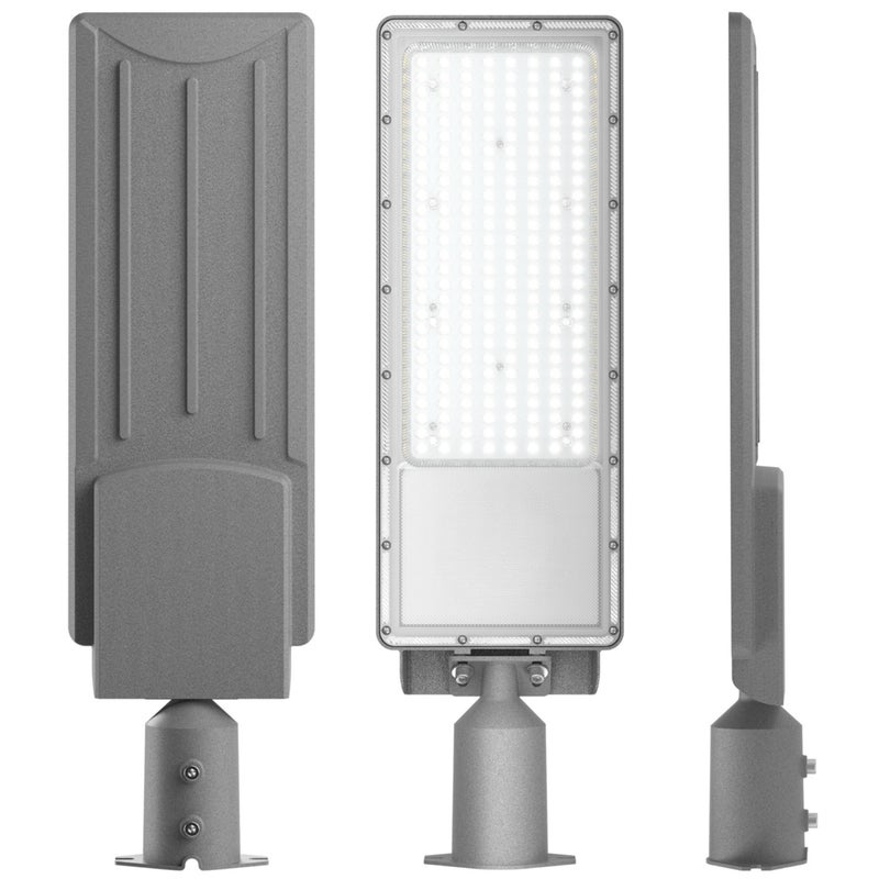 Lampa uliczna LED wodoodporna 100W MOCNA 11000lm hermetyczna IP65 Szara oprawa regulowana zewnętrzna - LEDHOFF