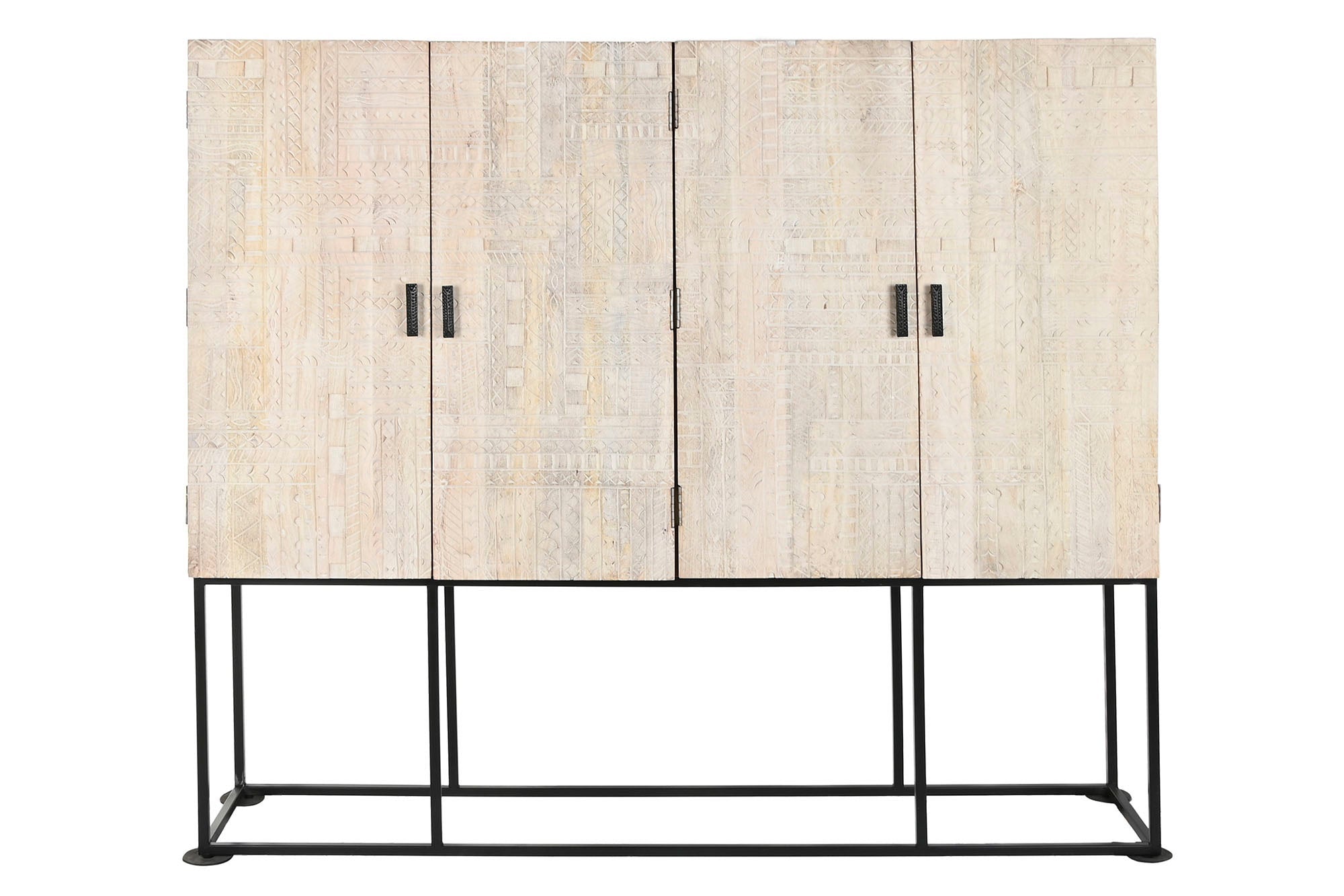 Armario mango metal 180x40x160 tallado blanco